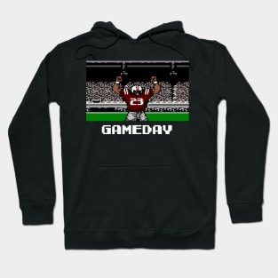 Maroon and Gray Football Gameday Retro 8 Bit Linebacker Hoodie